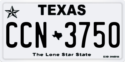 TX license plate CCN3750