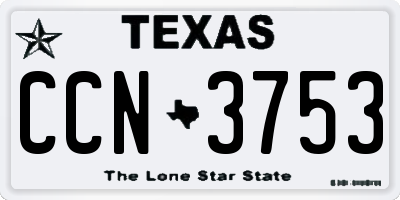 TX license plate CCN3753