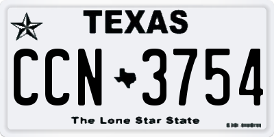 TX license plate CCN3754