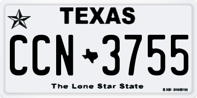 TX license plate CCN3755