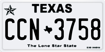 TX license plate CCN3758