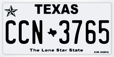 TX license plate CCN3765