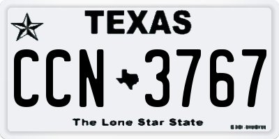 TX license plate CCN3767
