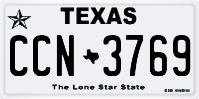 TX license plate CCN3769