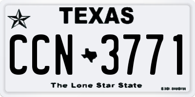 TX license plate CCN3771