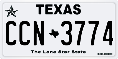 TX license plate CCN3774