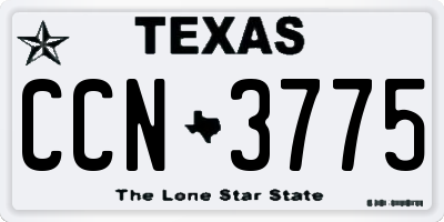 TX license plate CCN3775