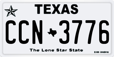 TX license plate CCN3776
