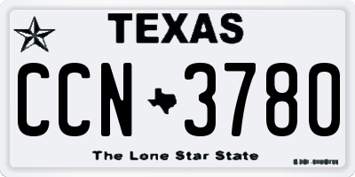 TX license plate CCN3780
