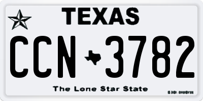 TX license plate CCN3782