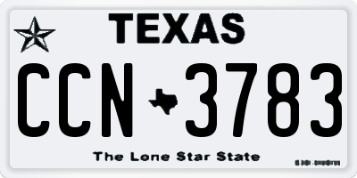 TX license plate CCN3783