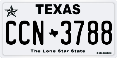 TX license plate CCN3788