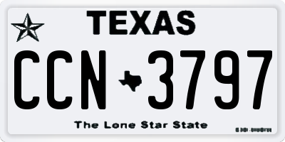 TX license plate CCN3797