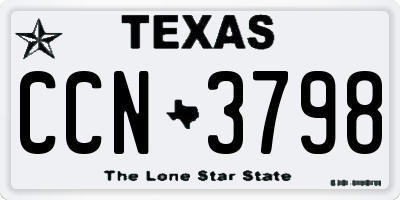 TX license plate CCN3798