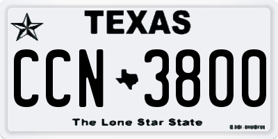 TX license plate CCN3800