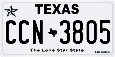 TX license plate CCN3805
