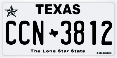 TX license plate CCN3812