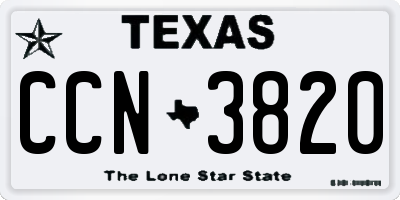 TX license plate CCN3820