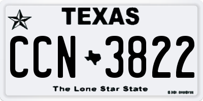 TX license plate CCN3822