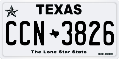 TX license plate CCN3826
