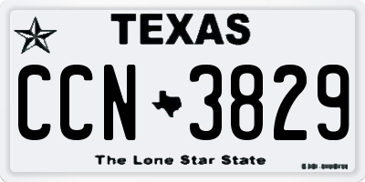 TX license plate CCN3829