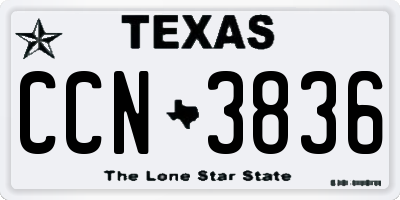 TX license plate CCN3836