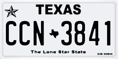 TX license plate CCN3841