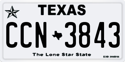TX license plate CCN3843