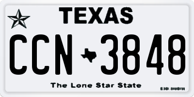 TX license plate CCN3848