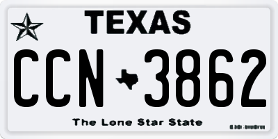 TX license plate CCN3862