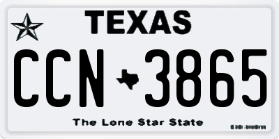 TX license plate CCN3865