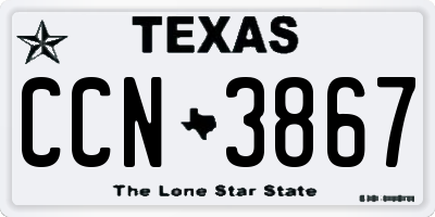 TX license plate CCN3867