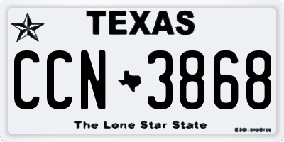 TX license plate CCN3868