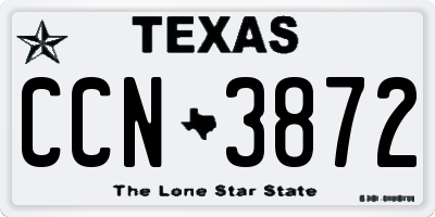 TX license plate CCN3872