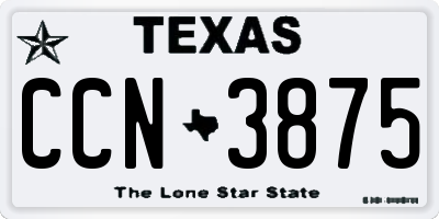 TX license plate CCN3875