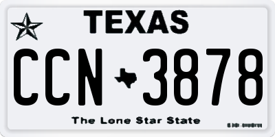 TX license plate CCN3878