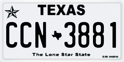 TX license plate CCN3881