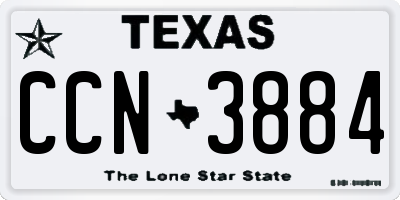 TX license plate CCN3884