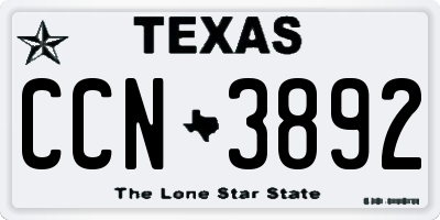 TX license plate CCN3892