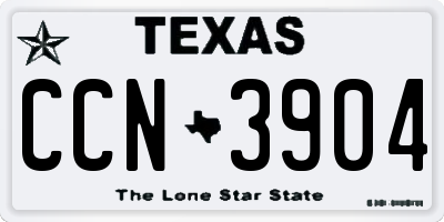 TX license plate CCN3904
