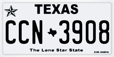 TX license plate CCN3908