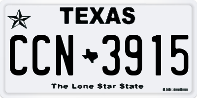 TX license plate CCN3915