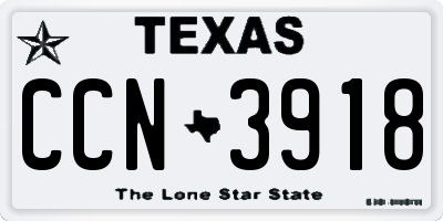 TX license plate CCN3918