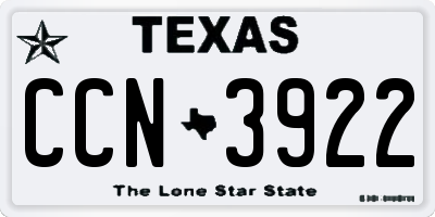 TX license plate CCN3922