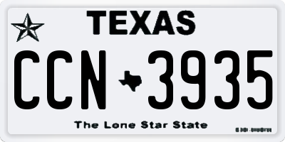 TX license plate CCN3935