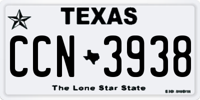 TX license plate CCN3938