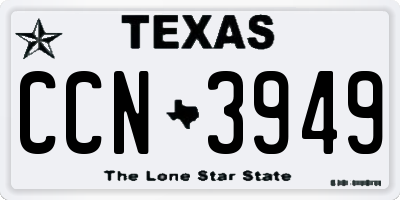 TX license plate CCN3949