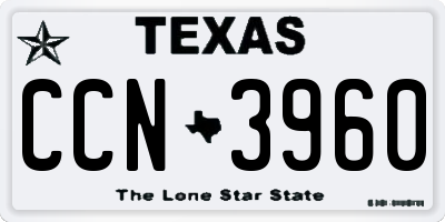 TX license plate CCN3960