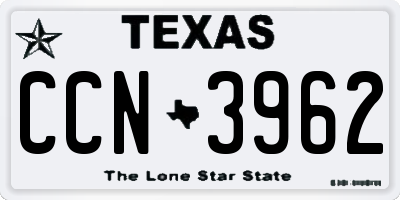 TX license plate CCN3962