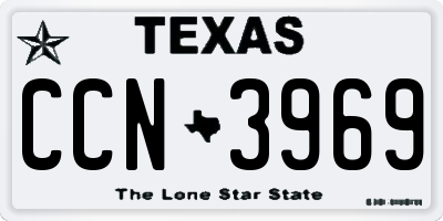 TX license plate CCN3969